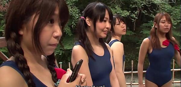 trendsJapanese schoolgirls in swimsuits CFNM handjob harem